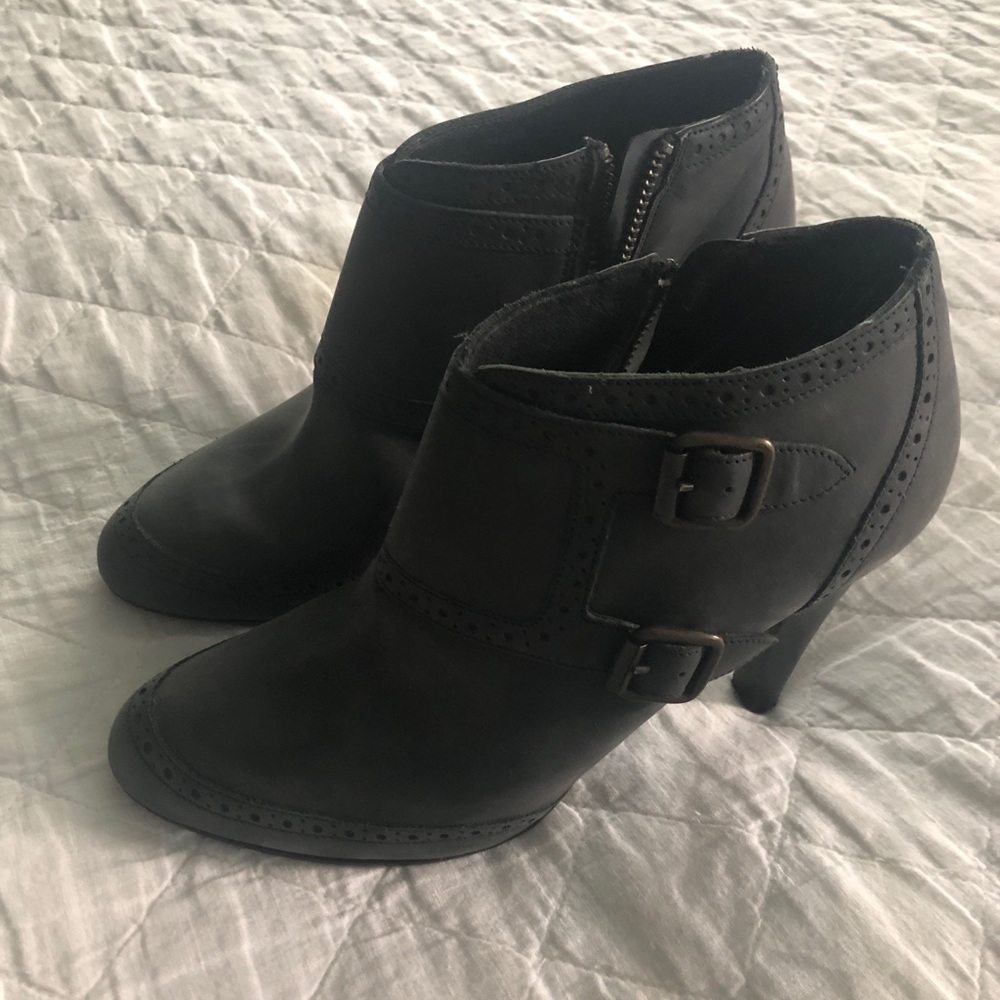 J Crew Leather Black Booties